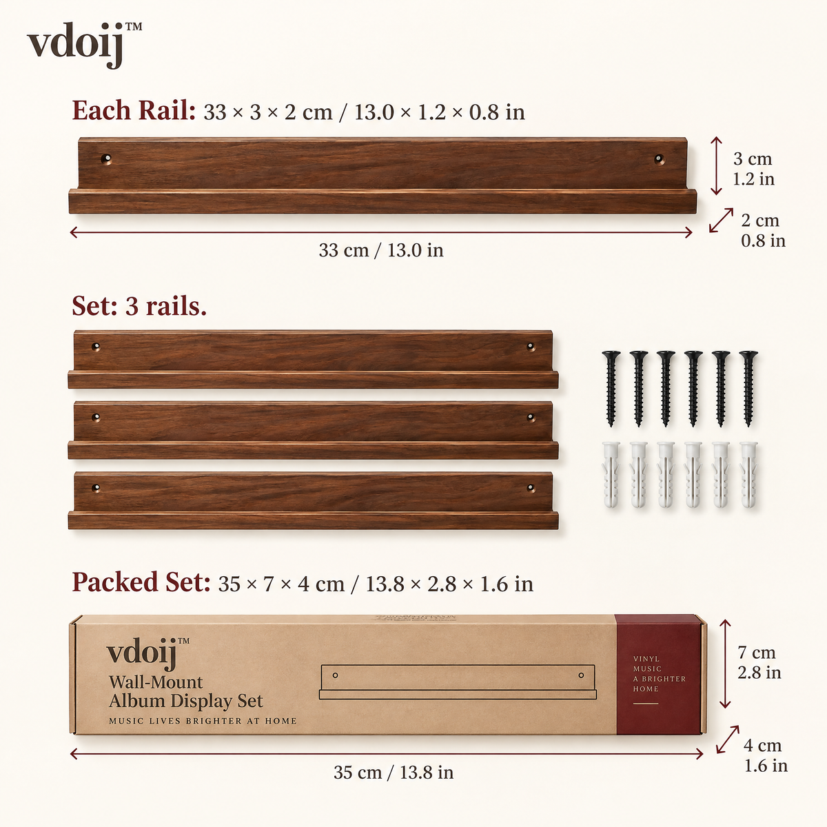 vdoij Modular Vinyl Record Crate weight graphic