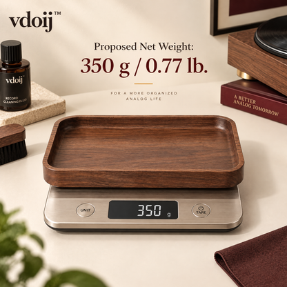 vdoij Walnut-Tone Turntable Catchall Tray net weight graphic: 0.77 pounds