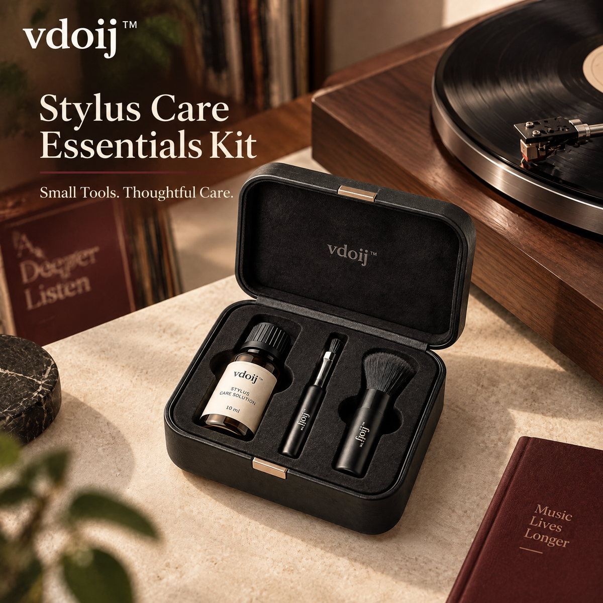 vdoij Stylus Care Essentials Kit in its open protective case