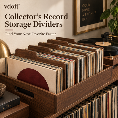 vdoij Collector’s Record Storage Dividers arranged in a record crate