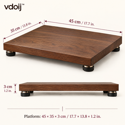 vdoij Turntable Isolation Platform dimensions: 17.7 by 13.8 by 1.2 inches