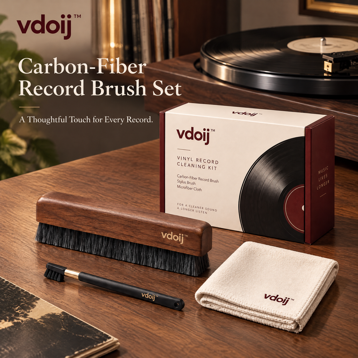 vdoij Carbon-Fiber Record Brush Set hero image
